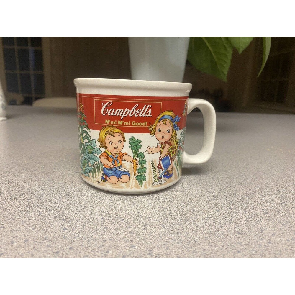 Vintage! 1993 Campbell's Soup Mugs By (Westwood) 14 Oz. Gardening Kids